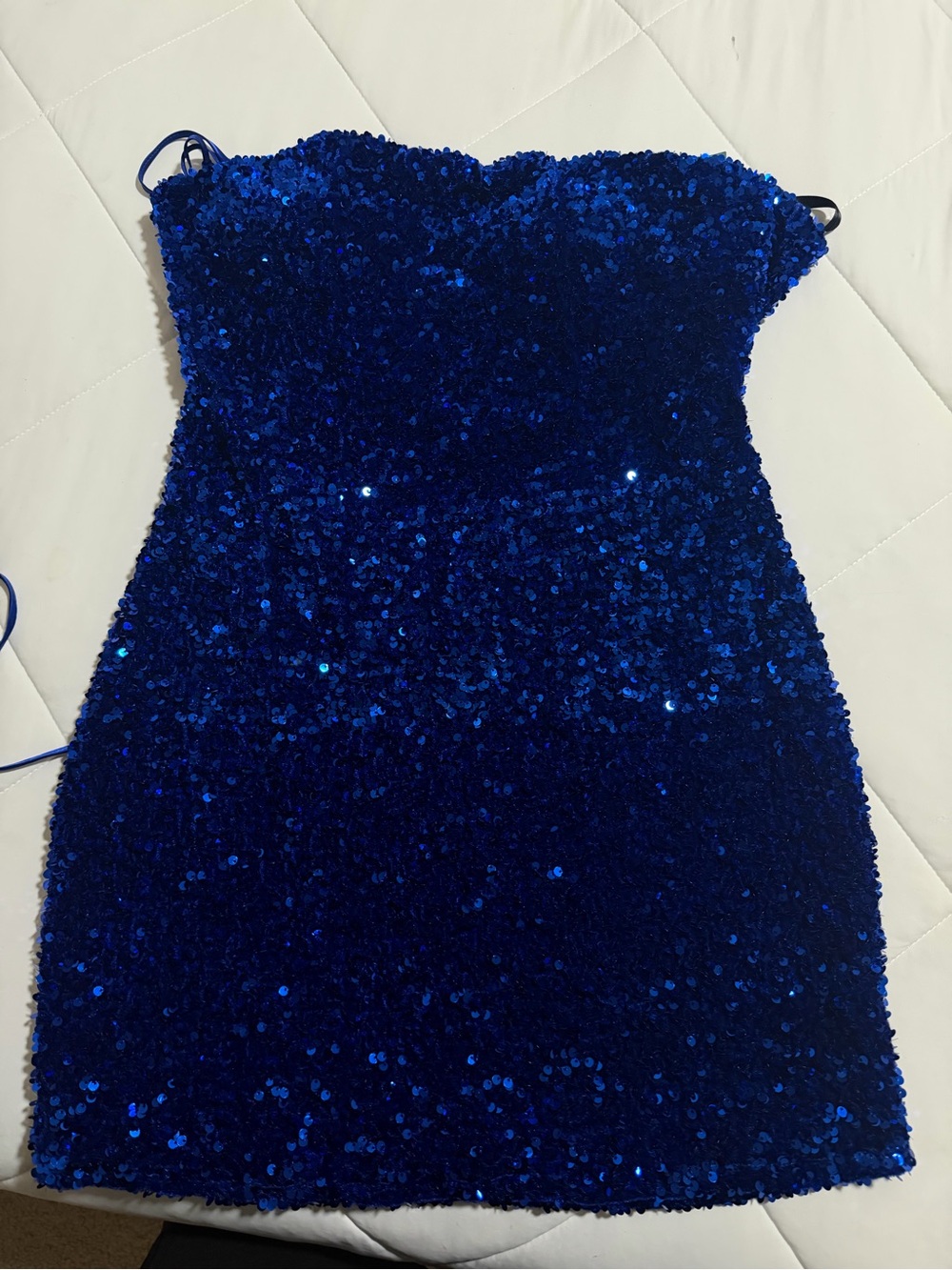 Macy's Cobalt Sequin Strapless Party Dress